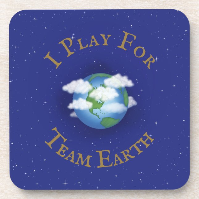Posavasos "Juego para Team Earth", jugador de equipo para la (Frente)