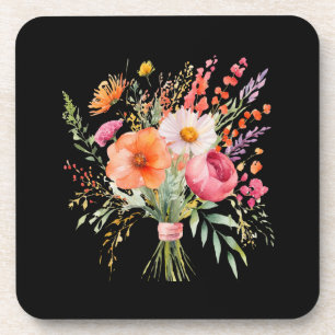 Posavasos Juego rústico bonito de estilo campestre floral de