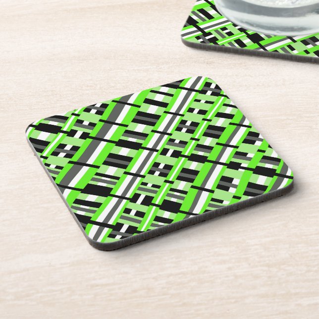 Posavasos Jugado en verde limón, negro y gris (Lado Izquierdo)