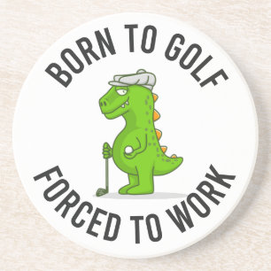 Posavasos Jugador de dinosaurios nacido de la fuerza de golf