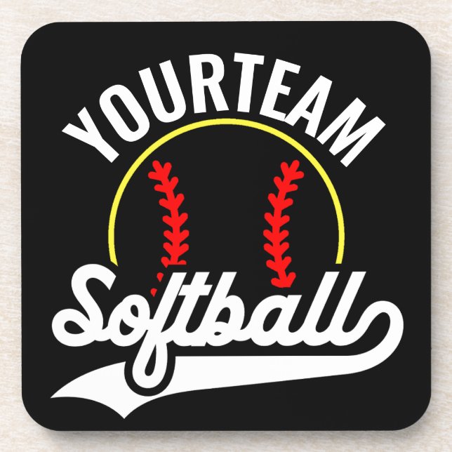 Posavasos Jugador de equipo de Softball AÑADIR NOMBRE Liga P (Frente)