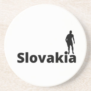 Posavasos jugador de fútbol eslovaco usando un punto como pe
