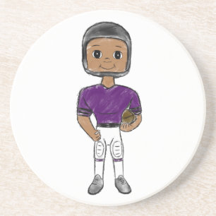 Posavasos jugador de fútbol retro vintage púrpura negro simp