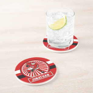 Posavasos Jugador de hockey sobre hielo personalizado