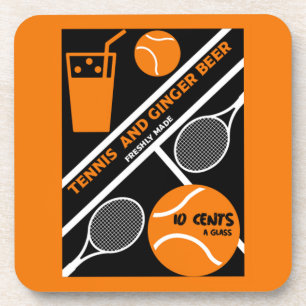 Posavasos Jugador de tenis de césped arte gráfico