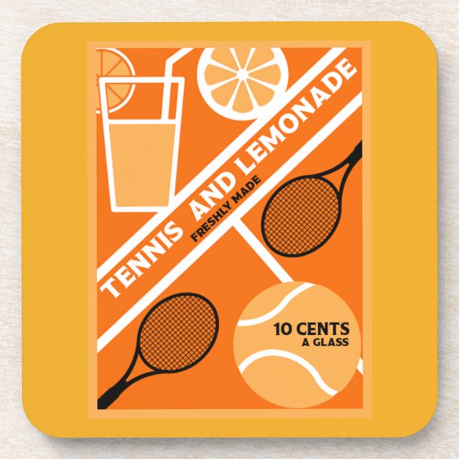 Posavasos Jugador de tenis de césped arte gráfico (Frente)