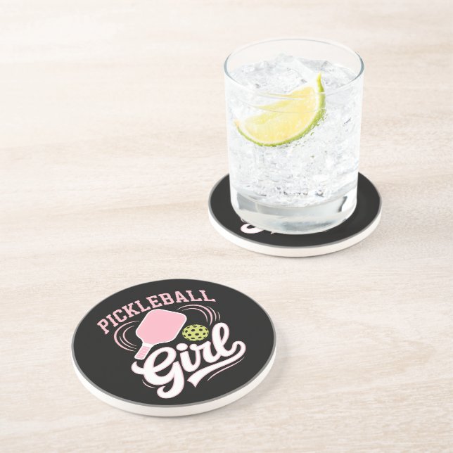 Posavasos Jugadora de Pickleball Chica (Lado)