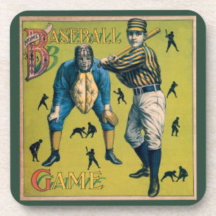 Posavasos Jugadores de béisbol deportivo vintage en el juego