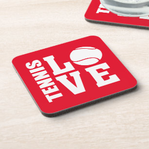 Posavasos Jugadores de tenis, rojo, tenis, amor
