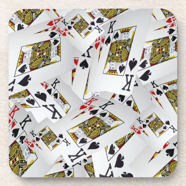 Posavasos Jugando Cartas Reyes en capas, Astras (Frente)