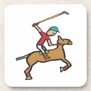 Posavasos Jugando polo a caballo y jinete