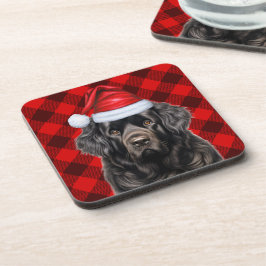 Posavasos Juguete rojo de vacaciones de perro de Terranova c