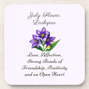 Posavasos Julio Mes de Nacimiento Flor Larkspur Arte Floral
