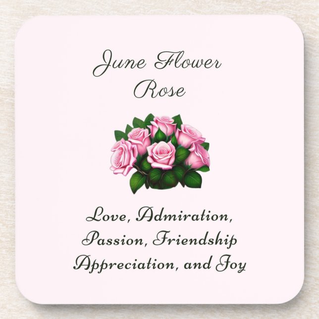 Posavasos June Birth Month Flower Rosa (Frente)