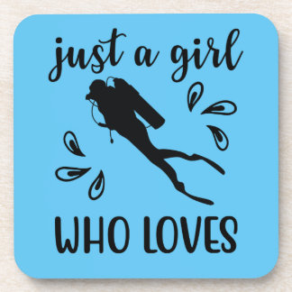 Posavasos Just a Girl Who Loves Scuba Diving Diver Graphic