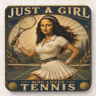 Posavasos Just A Girl Who Loves Tennis Funny Mona Lisa 