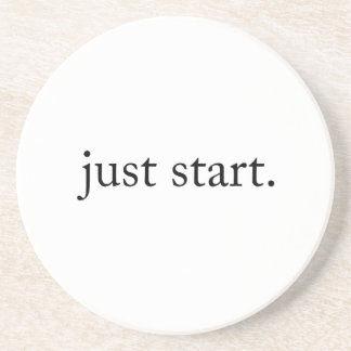 Posavasos Just Start Inspirational Quote Sandstone Coaster