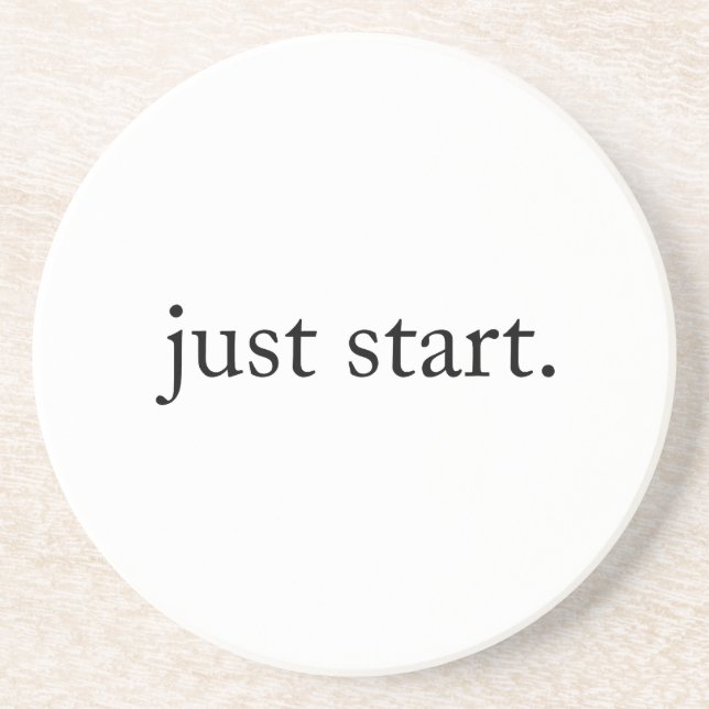 Posavasos Just Start Inspirational Quote Sandstone Coaster (Frente)