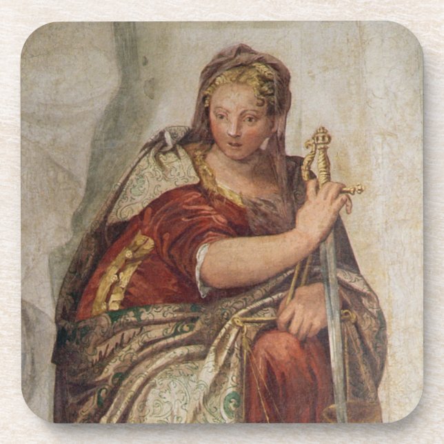 Posavasos Justicia, de las paredes de la sacristía (fresco) (Frente)