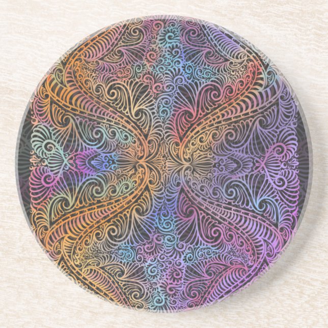 Posavasos Kaleidoscope arcoiris Mandala (Frente)