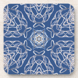 Posavasos Kaleidoscope Azul brillante, blanco, una sola estr