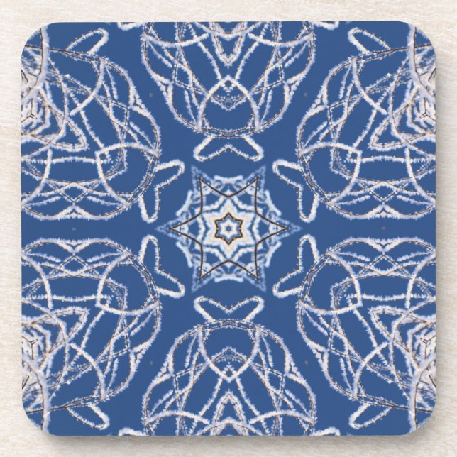 Posavasos Kaleidoscope Azul brillante, blanco, una sola estr (Frente)