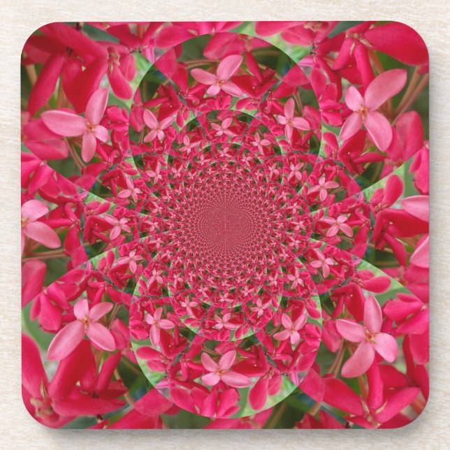 Posavasos Kaleidoscope de Crimson: Arte de flores con leche  (Frente)