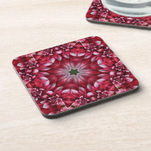 Posavasos Kaleidoscopic Crimson Dahlia