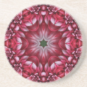 Posavasos Kaleidoscopic Crimson Dahlia
