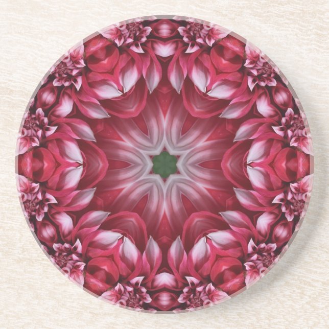Posavasos Kaleidoscopic Crimson Dahlia (Frente)