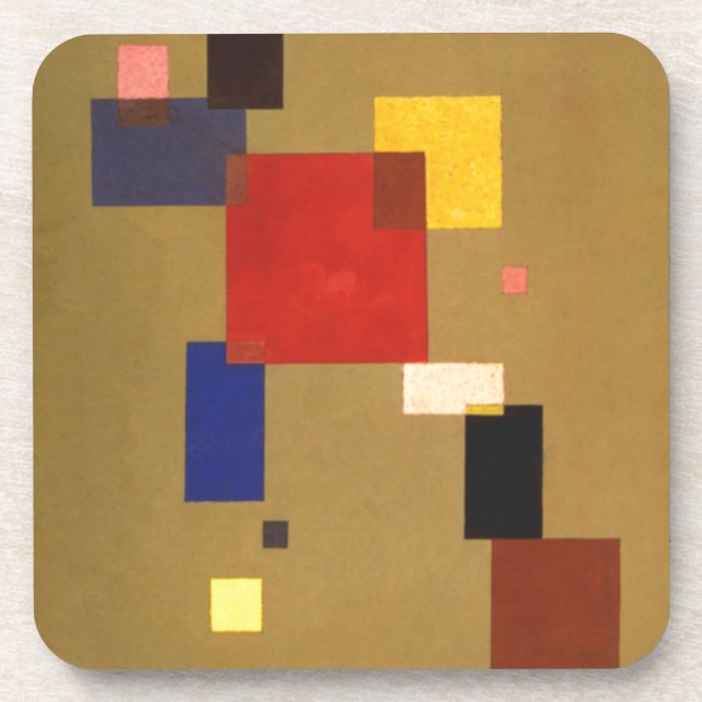 Posavasos Kandinsky Trece Rectángulos Resumen Pintura (Frente)