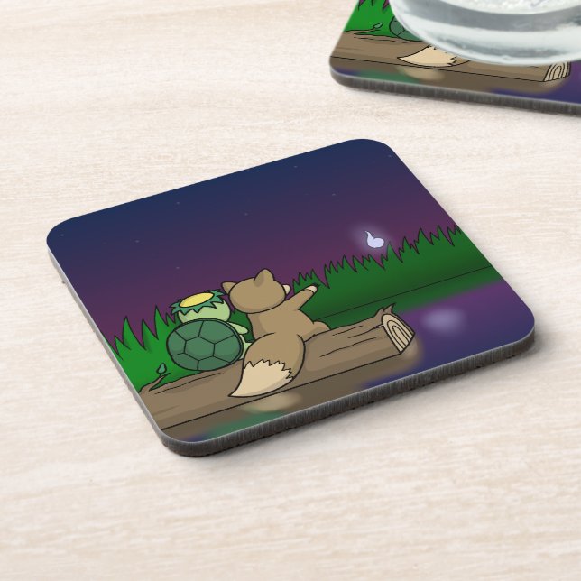 Posavasos Kappa y Kitsune - Yokai japonesa (Lado Izquierdo)