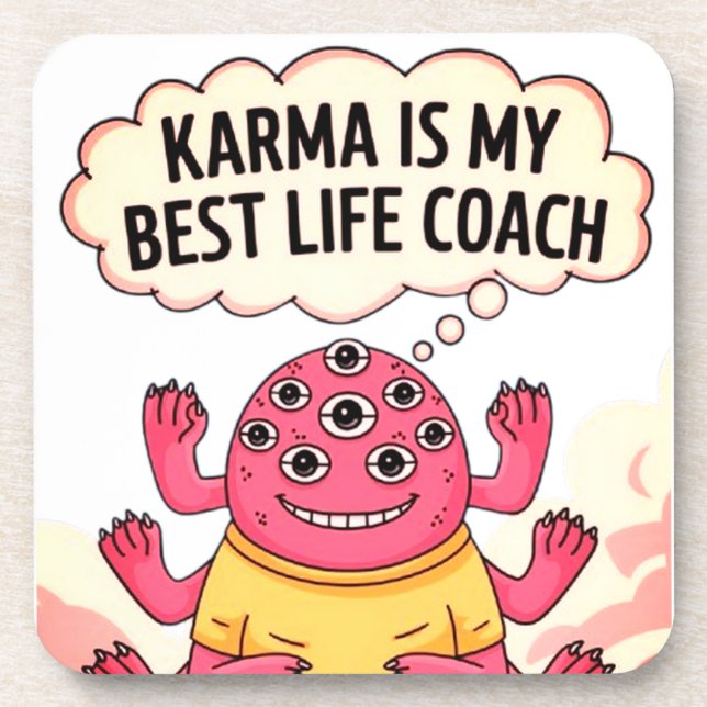 Posavasos Karma es mi mejor entrenador de vida (Frente)