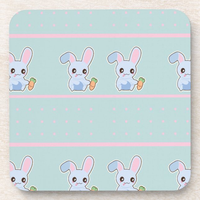 Posavasos Kawaii Bunny pink mint accessories personalized (Frente)
