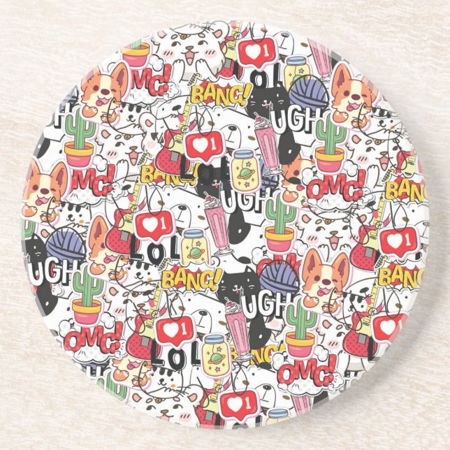 Posavasos kawaii funny pet design - cute animal lover  (Frente)