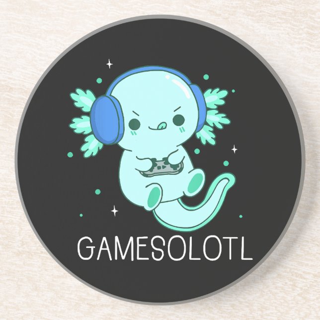 Posavasos Kawaii Gamesolotl Axolotl Gamer (Frente)