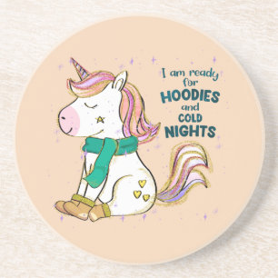 Posavasos Kawaii Unicorn   Invierno y frutos secos