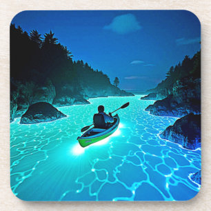 Posavasos Kayak en un brillante diseño de agua