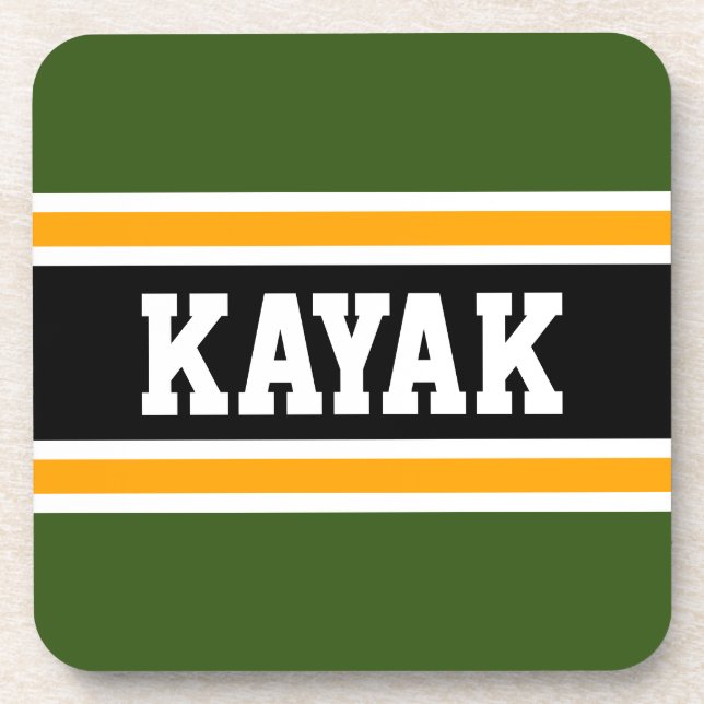 Posavasos KAYAK Sporty Bold 70 Rayas verdes amarillas negras (Frente)