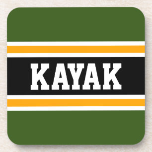 Posavasos KAYAK Sporty Bold 70s Verde Naranja Negro Rayas