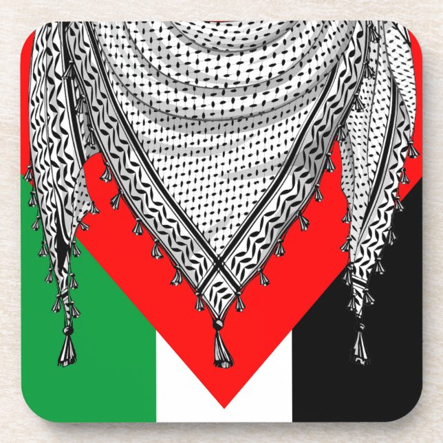 Posavasos Keffiyeh palestino Scarf tejido tradicional (Frente)