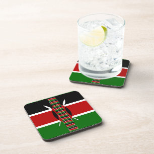 Posavasos Kenya Seamless Flags Borde tramas de arte