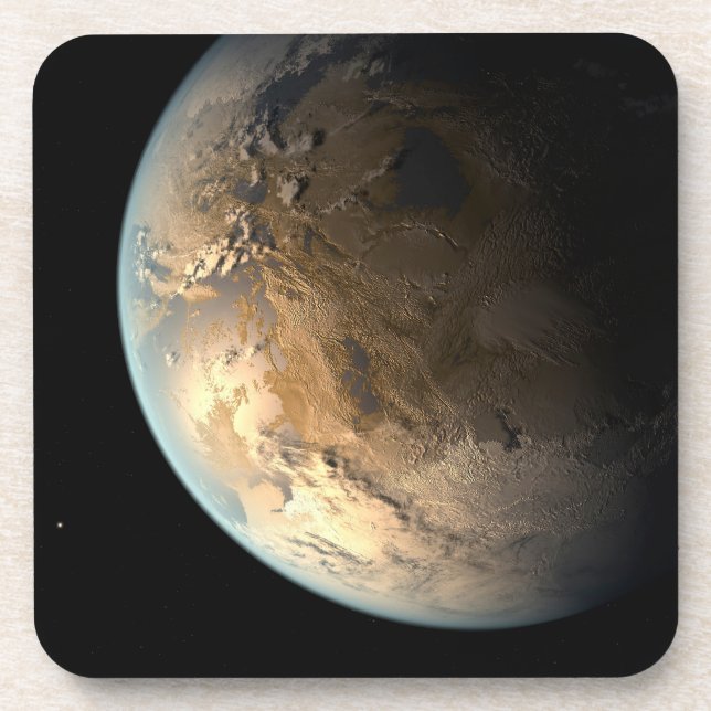 Posavasos Kepler-186f Orbitando Una Estrella Distante. (Frente)