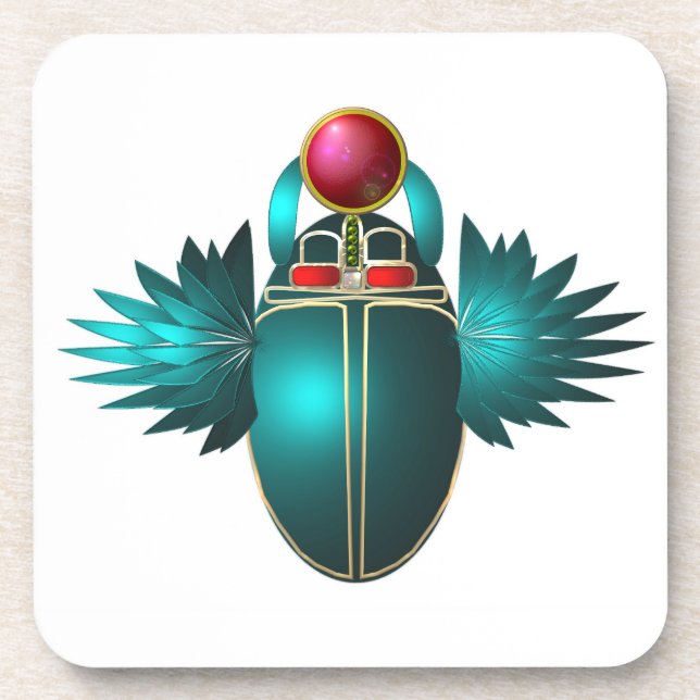 Posavasos Kherpi Dios del Sol Naciente, escarabajo escarabaj (Frente)