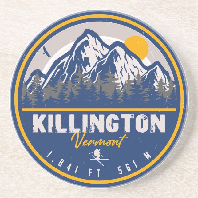 Posavasos Killington Vermont Retro Sunset Skopie Souvenirs (Frente)