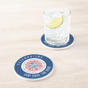 Posavasos KING CHARLES III Coronación Azul