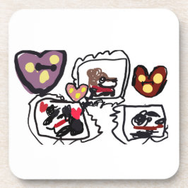 Posavasos King Charles Spaniel hearts 