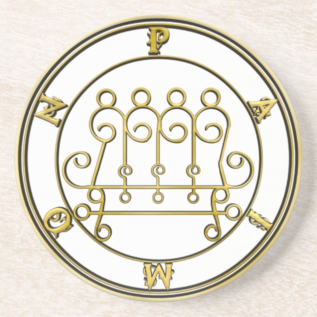 Posavasos King Paimon Goetia Altar de arenisca (Frente)