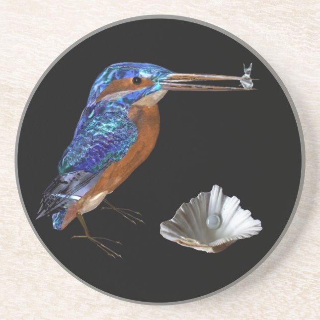 Posavasos KINGFISHER, zafiro azul, negro (Frente)
