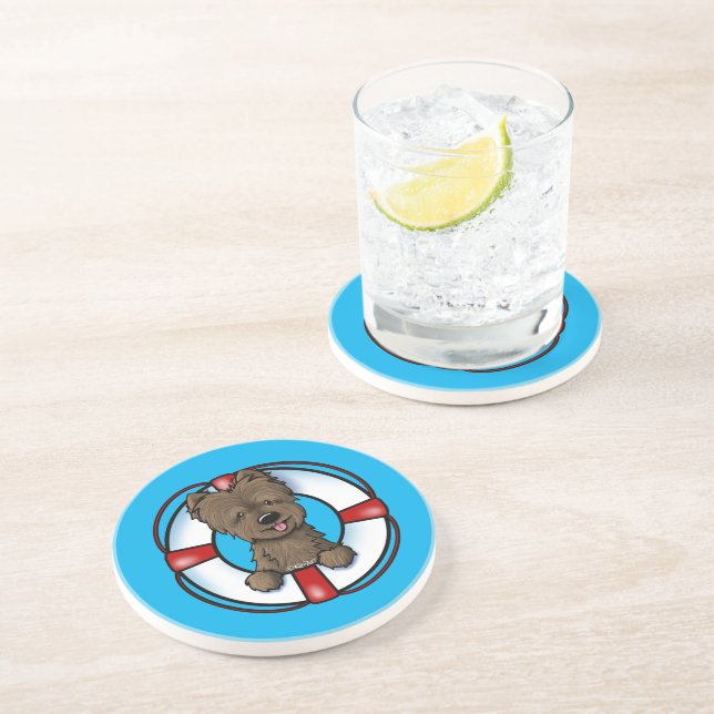 Posavasos KiniArt Cairn Rescue Coaster (Lado)
